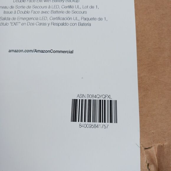 Amazon Commercial LED Emergency Exit Sign, Double Face Exit with Battery Backup - Picture 5 of 8